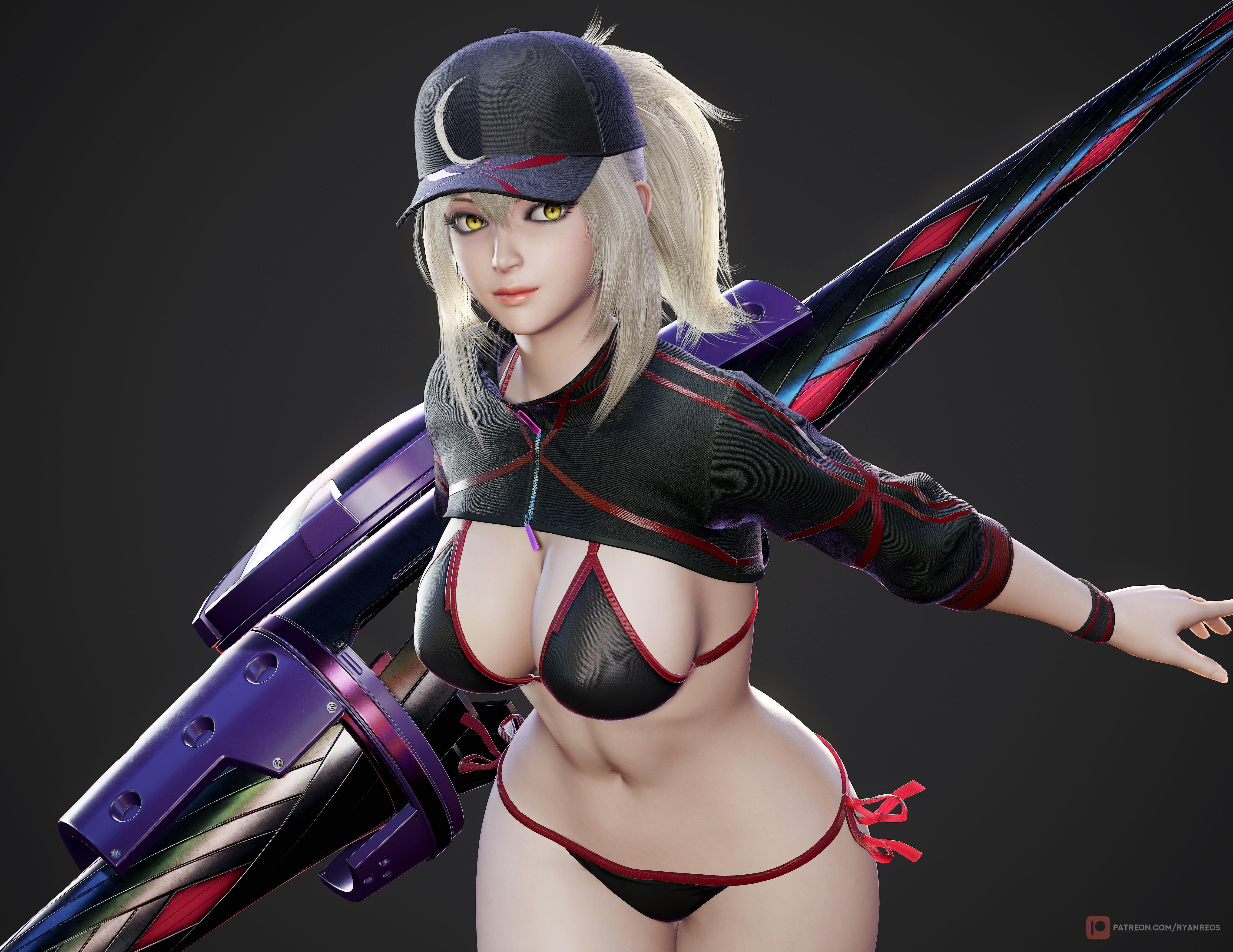Mysterious Heroine XX - Game Ready Low-poly 3D model_29