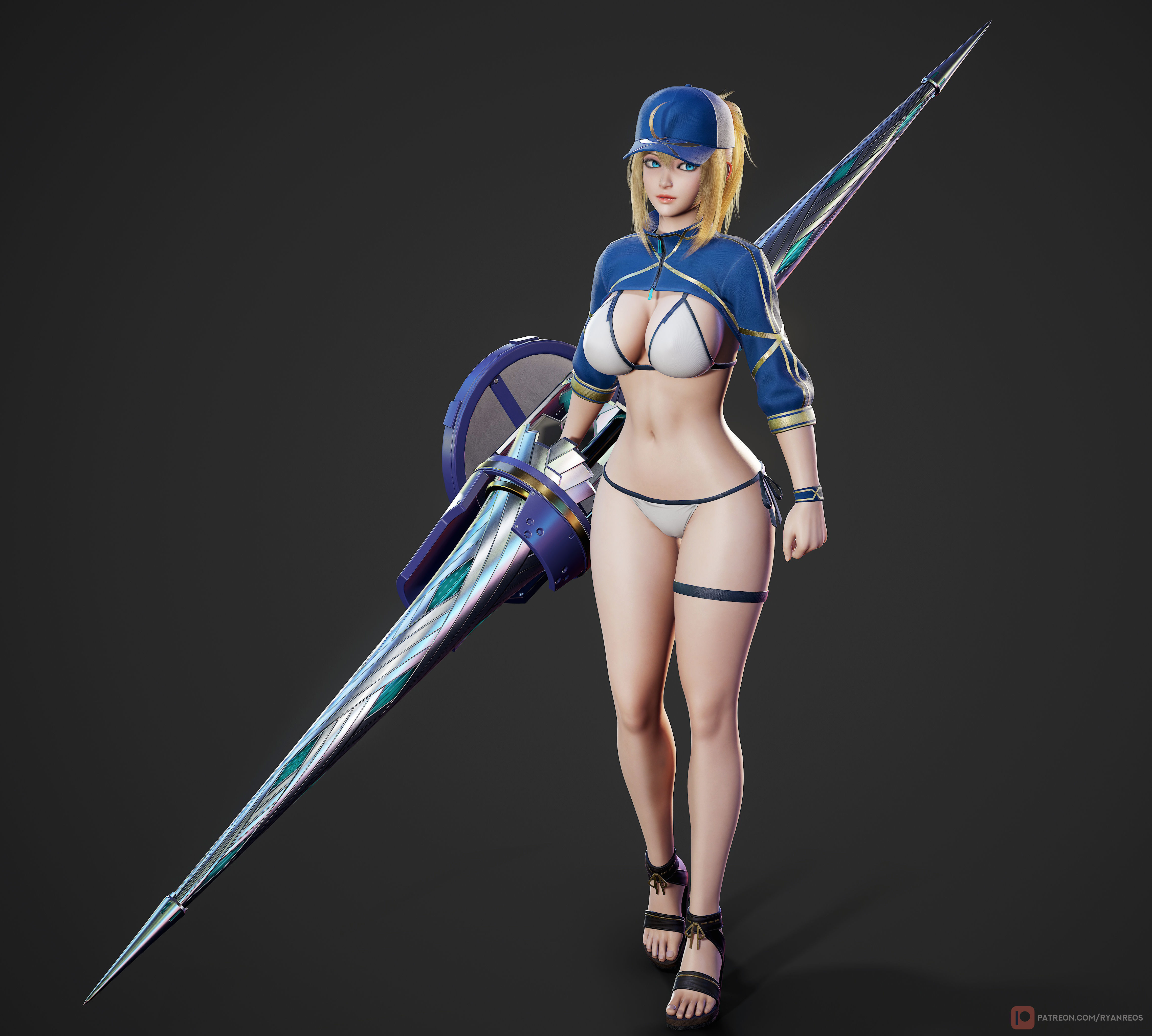Mysterious Heroine XX - Game Ready Low-poly 3D model_19