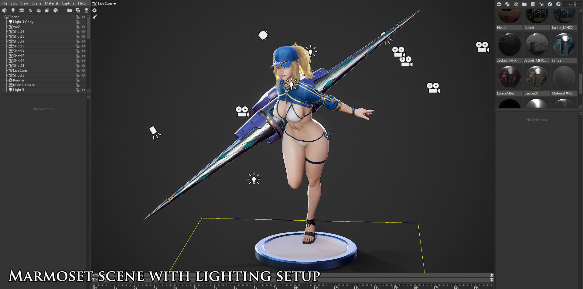 Mysterious Heroine XX - Game Ready Low-poly 3D model_10