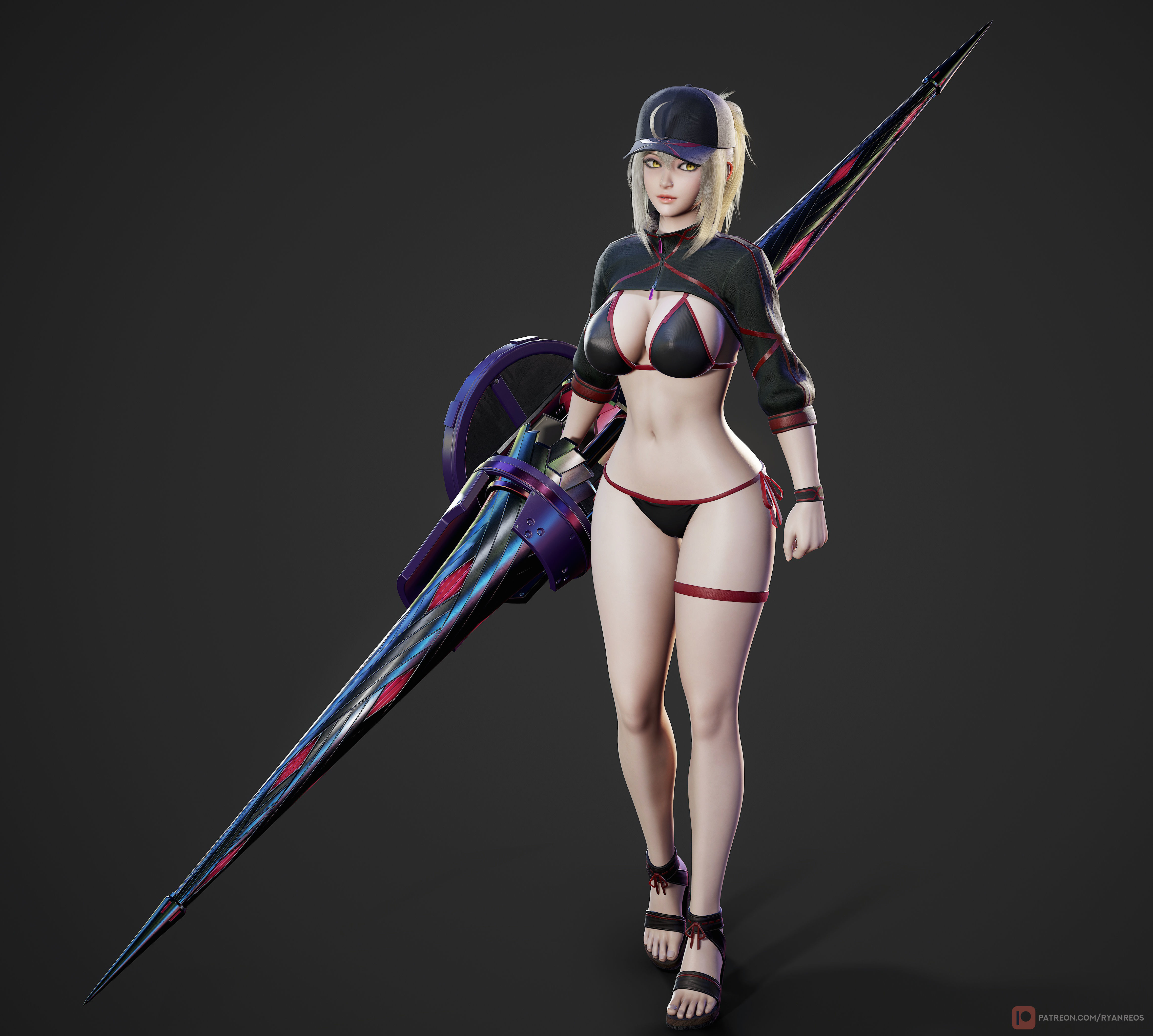 Mysterious Heroine XX - Game Ready Low-poly 3D model_30