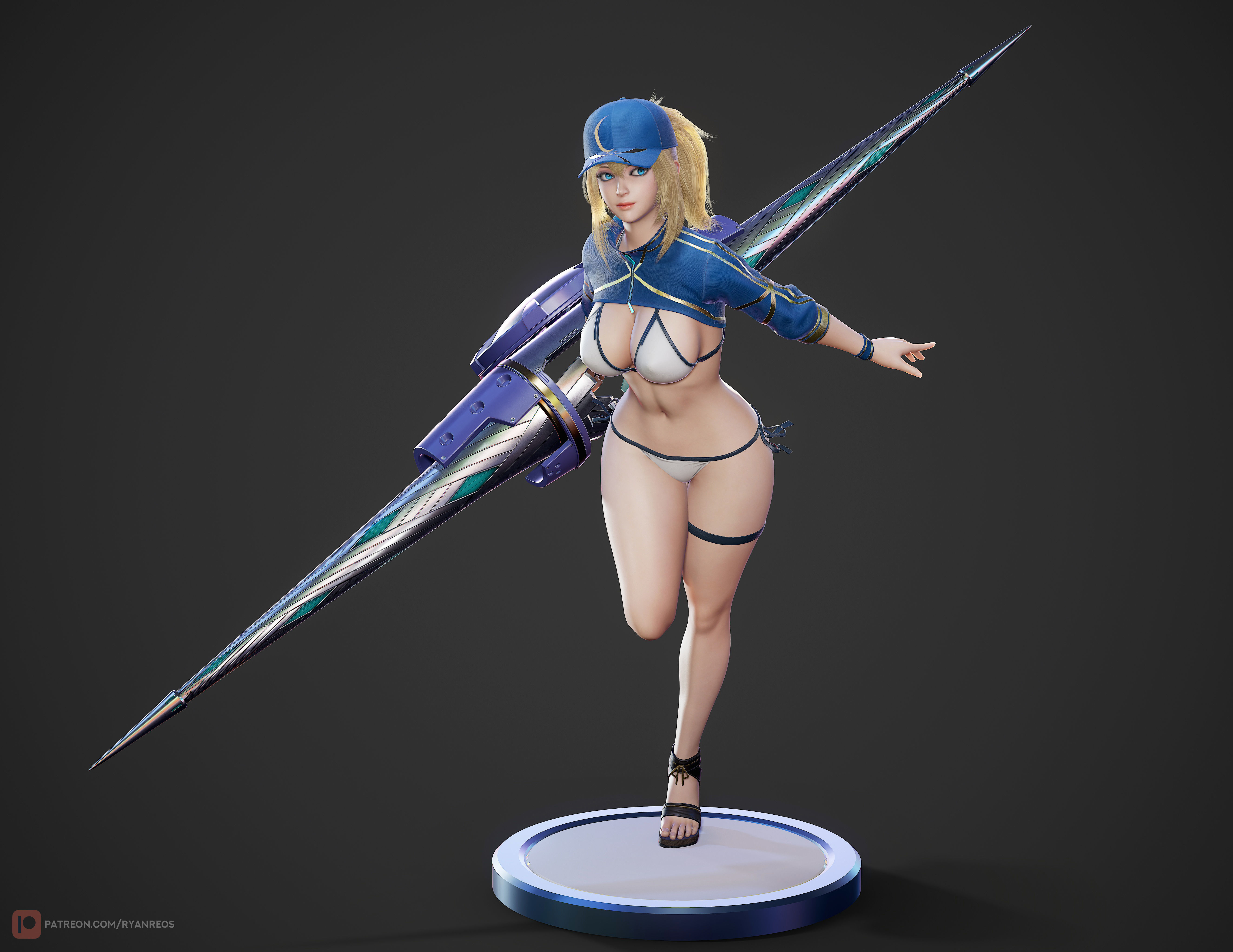 Mysterious Heroine XX - Game Ready Low-poly 3D model_13
