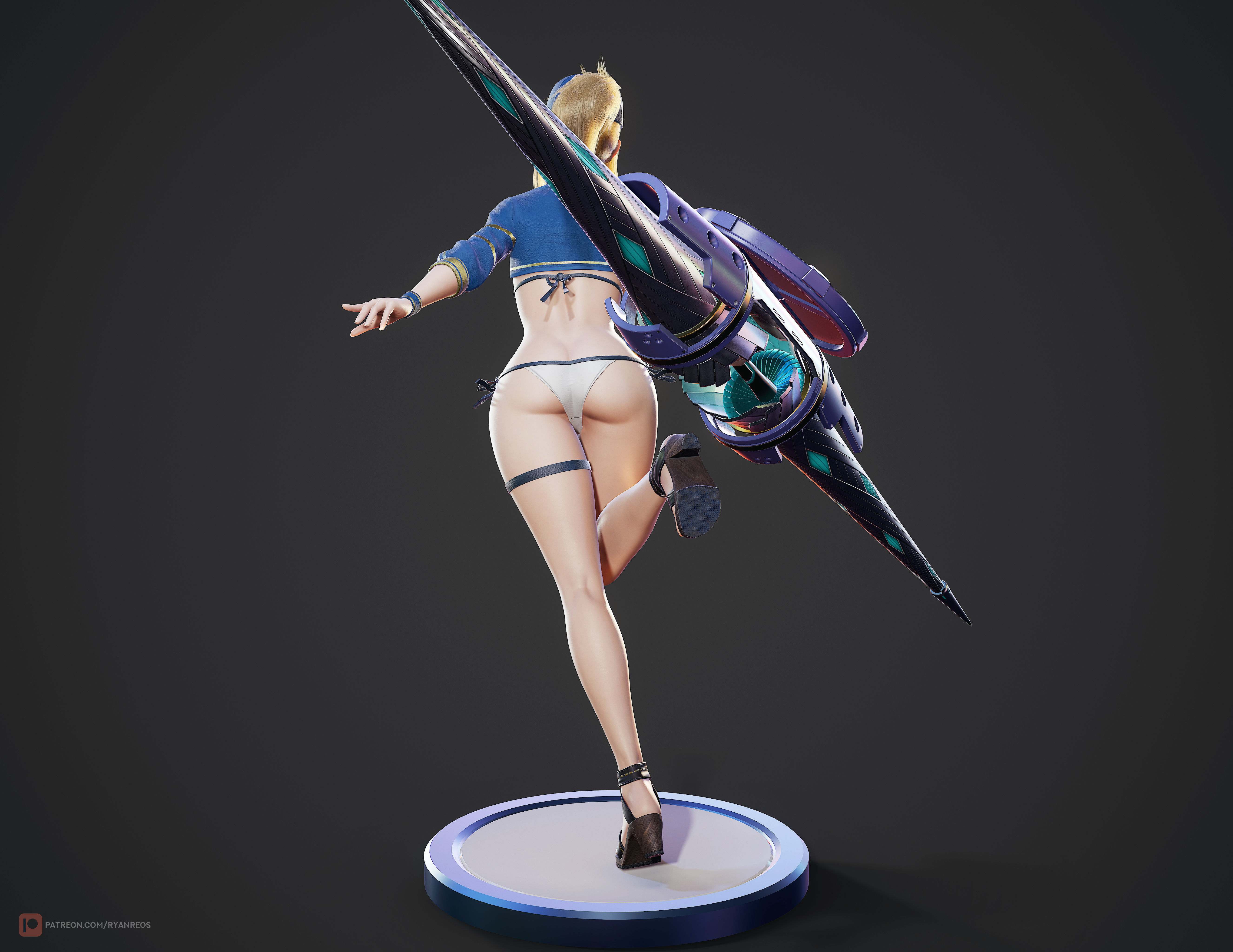 Mysterious Heroine XX - Game Ready Low-poly 3D model_14