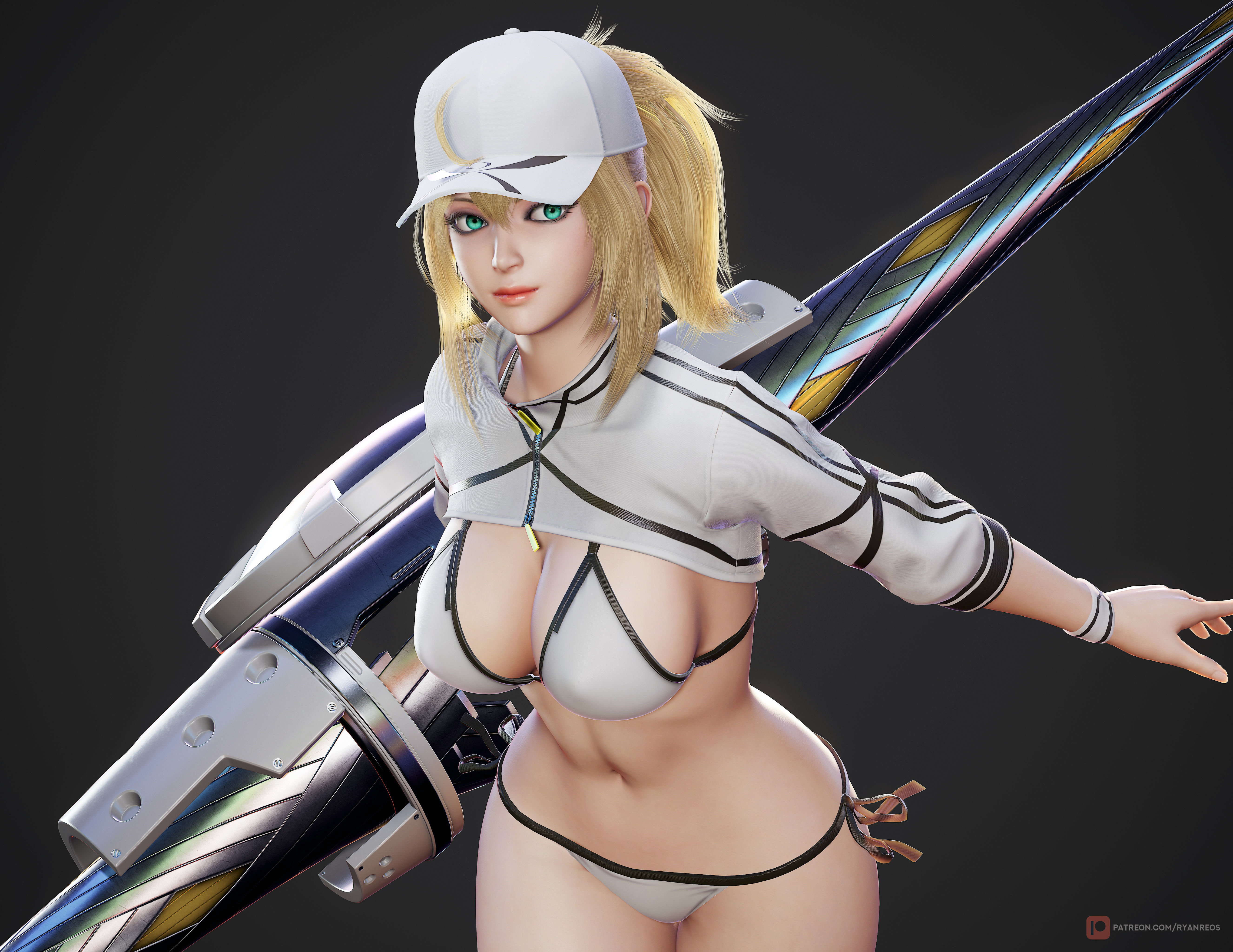 Mysterious Heroine XX - Game Ready Low-poly 3D model_27