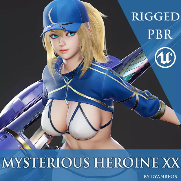 Mysterious Heroine XX - Game Ready Low-poly 3D model_0