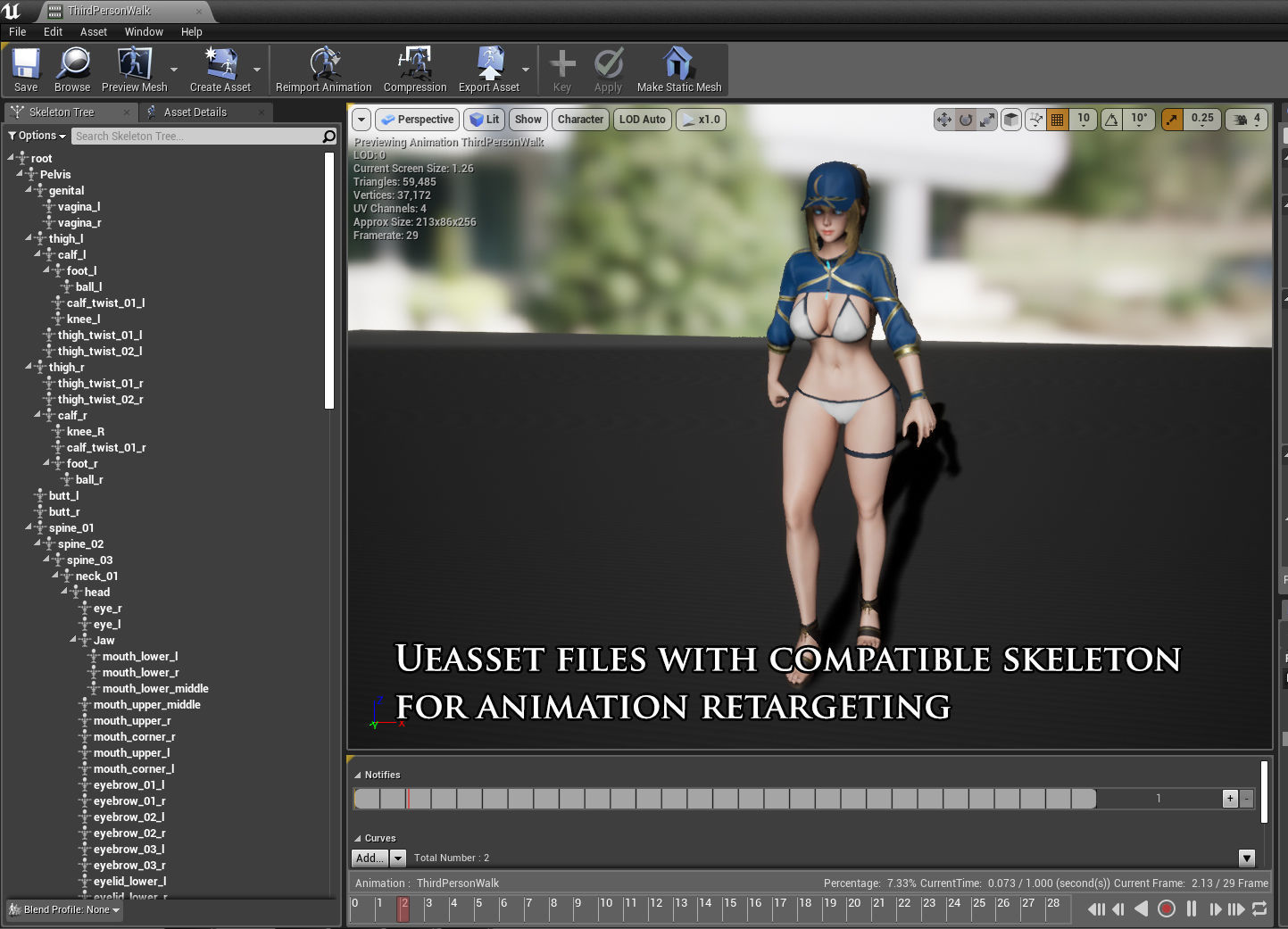 Mysterious Heroine XX - Game Ready Low-poly 3D model_8