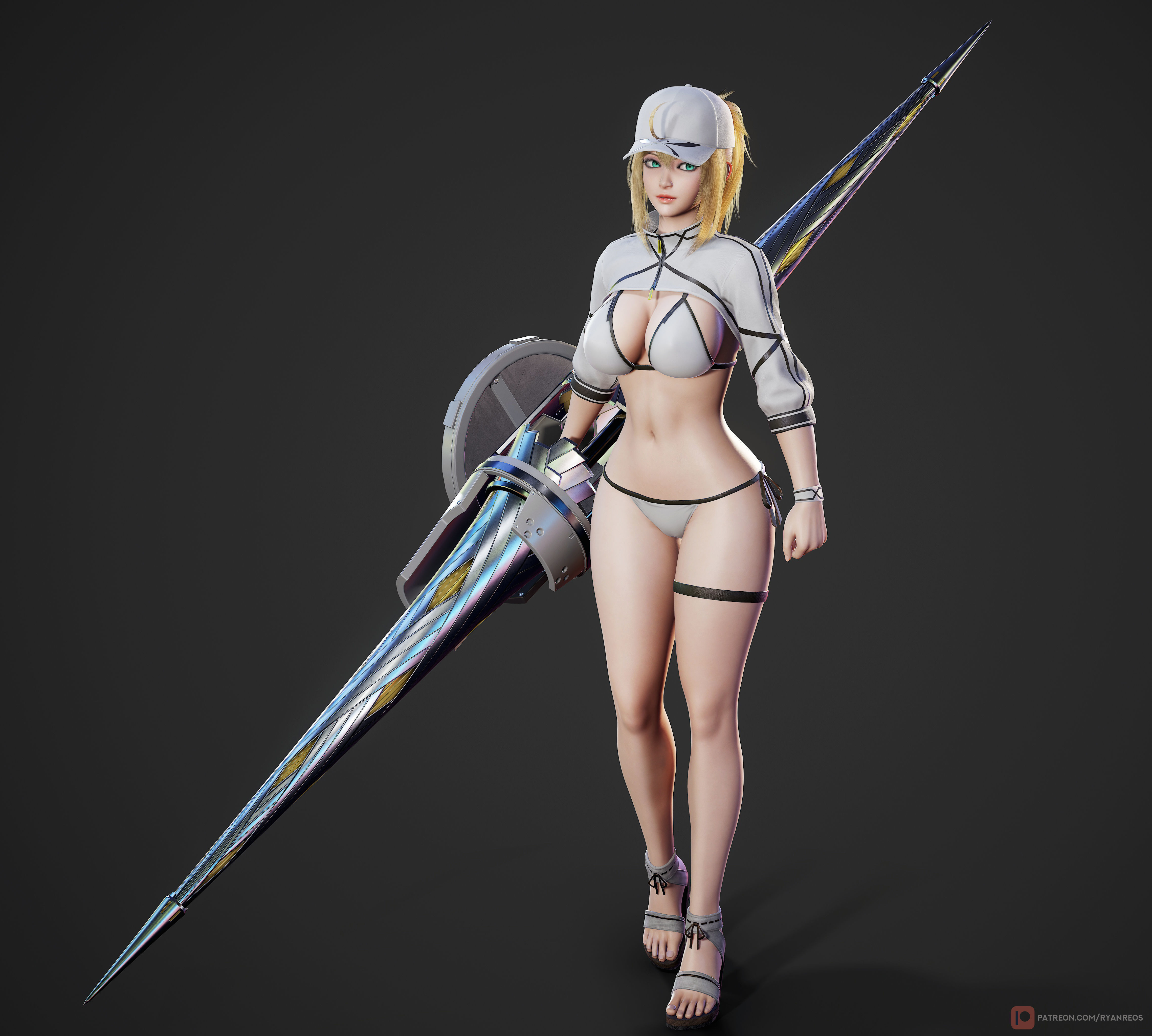 Mysterious Heroine XX - Game Ready Low-poly 3D model_28