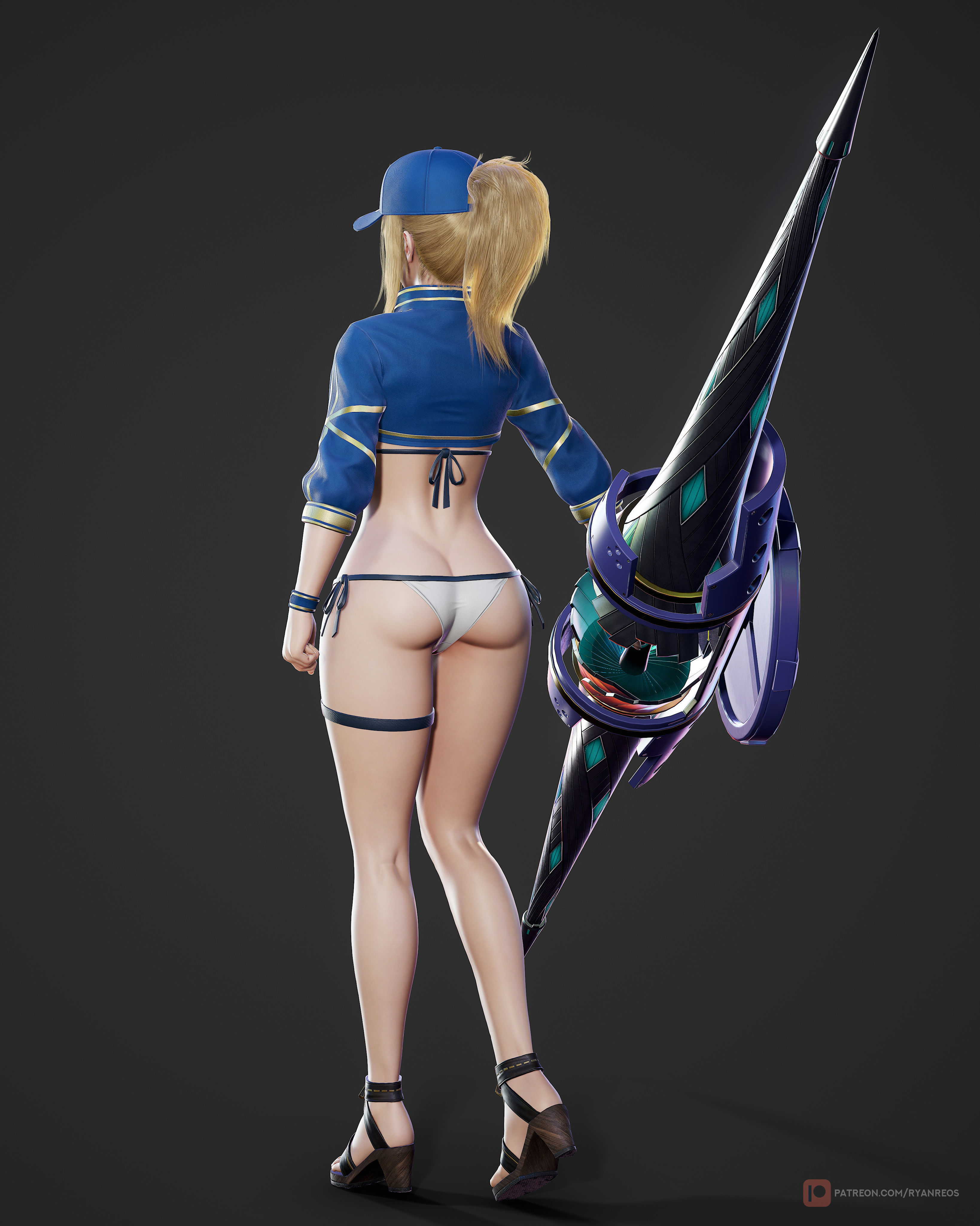 Mysterious Heroine XX - Game Ready Low-poly 3D model_20