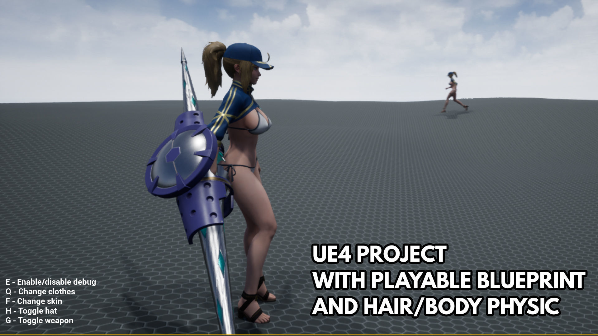 Mysterious Heroine XX - Game Ready Low-poly 3D model_9