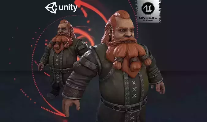Forest Dwarf Low-poly 3D model