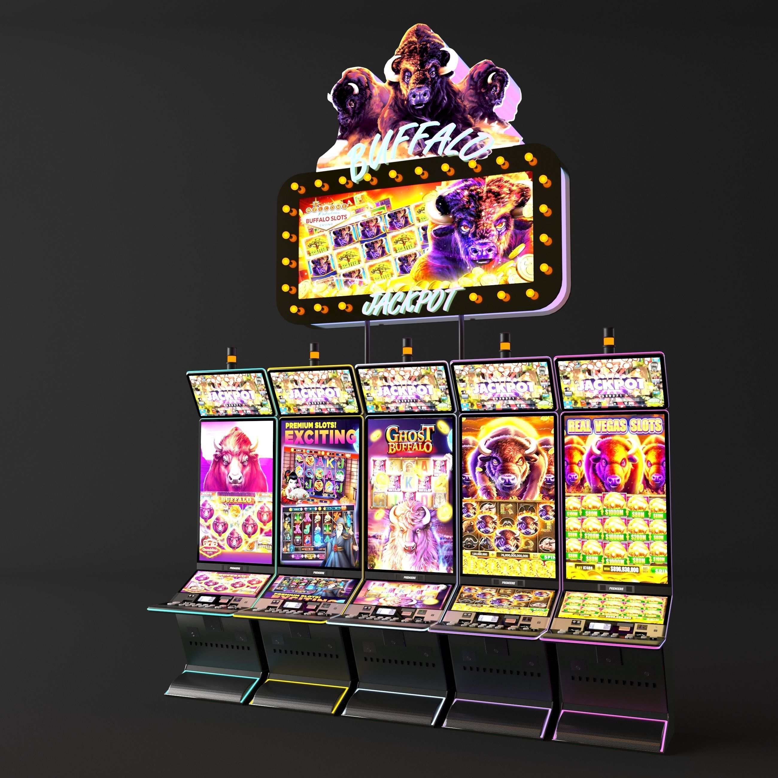 casino slot machine PACK 3D model_12