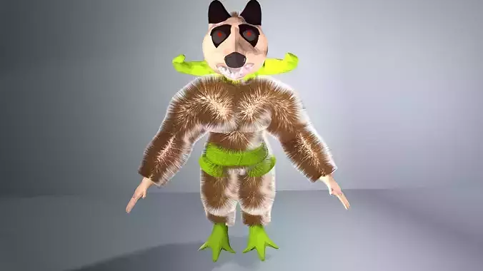 Low-Poly Character Fur Style Character dog