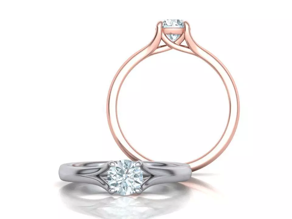 Engagement ring 3dmodel Half carat Stone 4claw design 3D print model