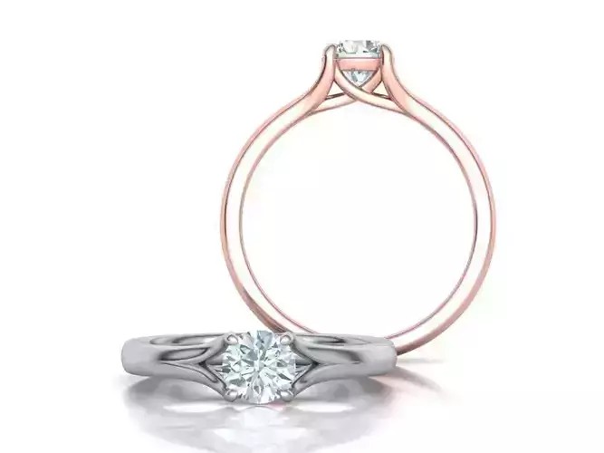 Engagement ring 3dmodel Half carat Stone 4claw design 
