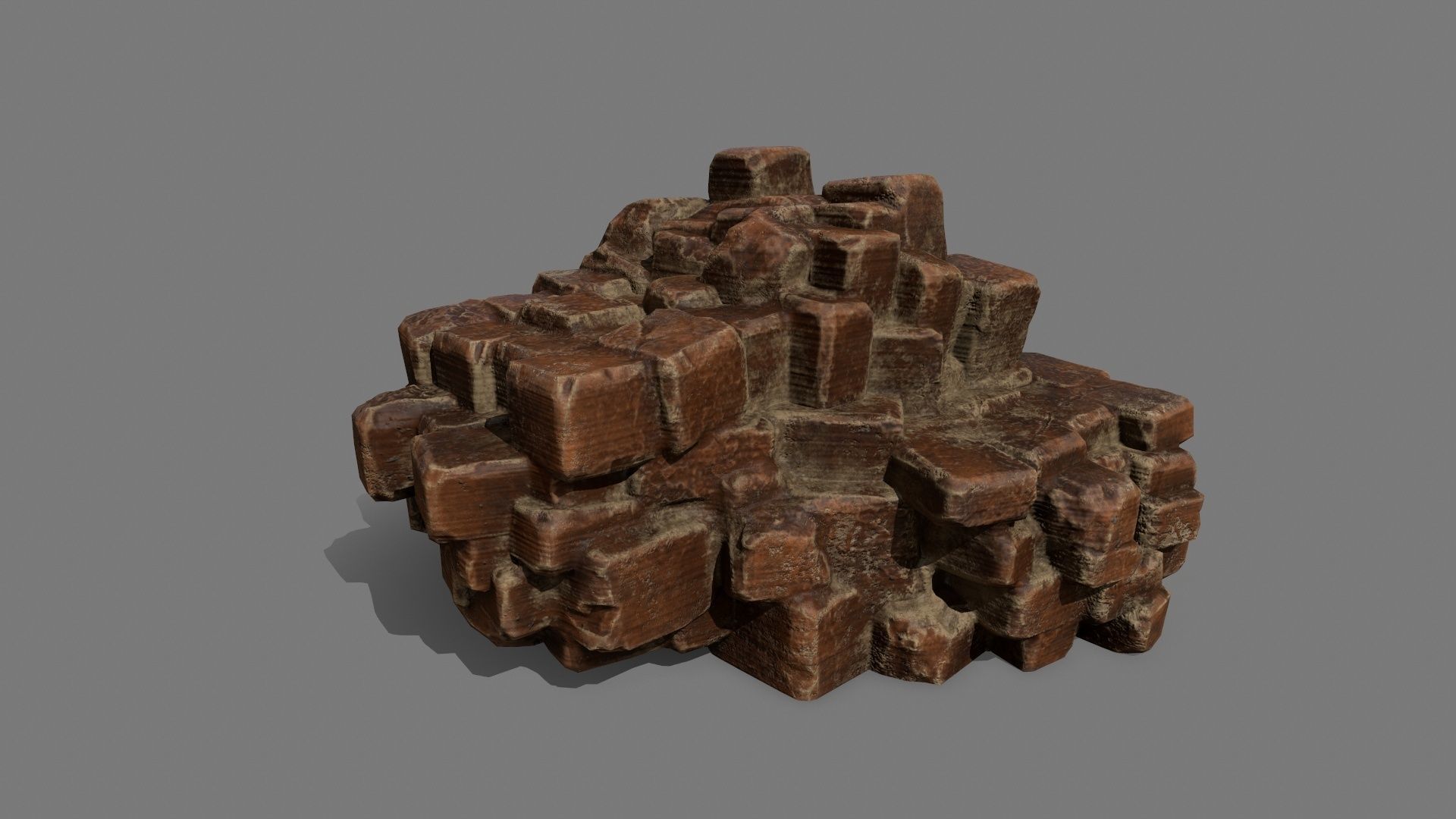 Stone Set wooden block Low-poly 3D model_12