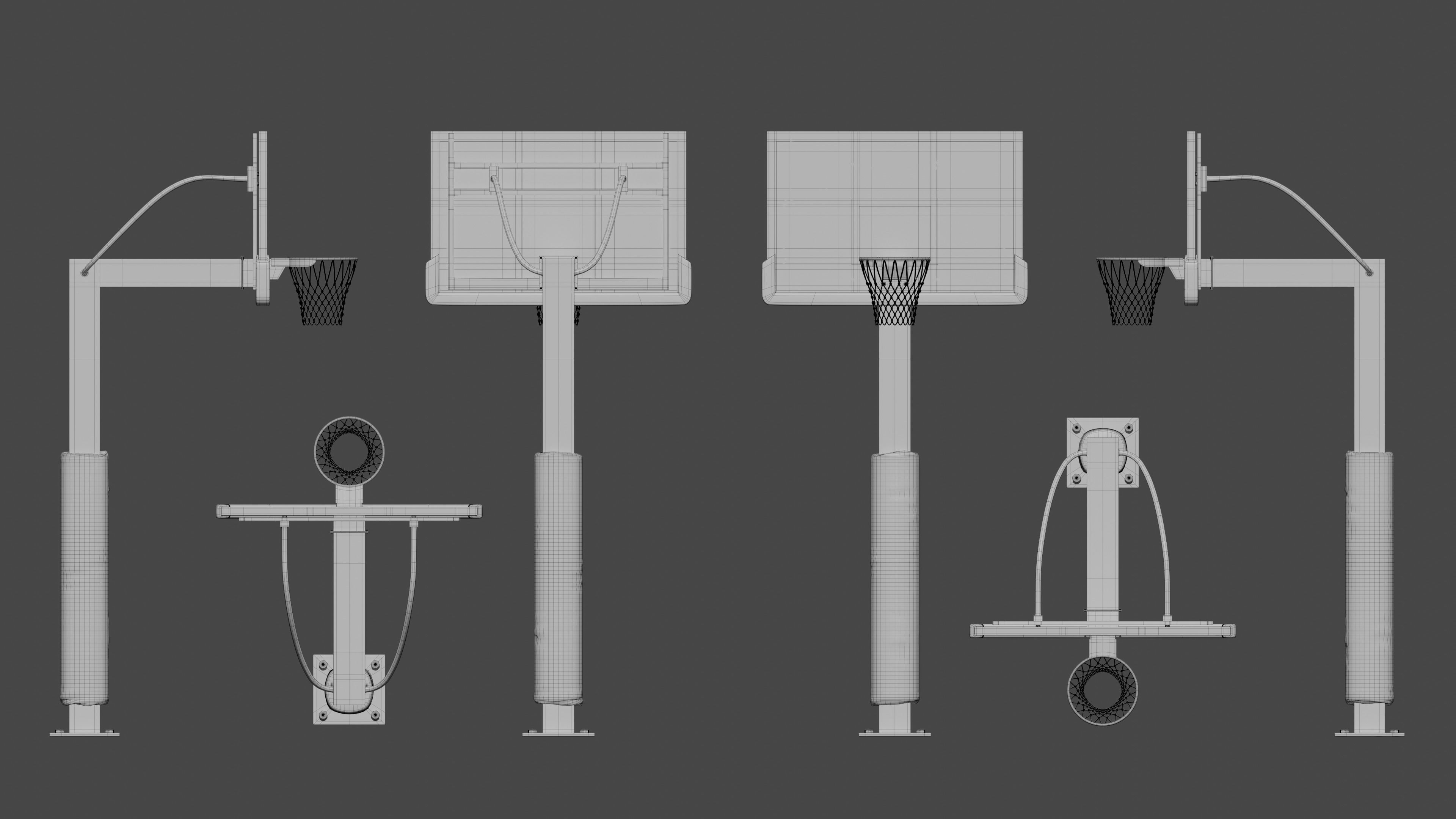 Basketball Hoop 3D model_9