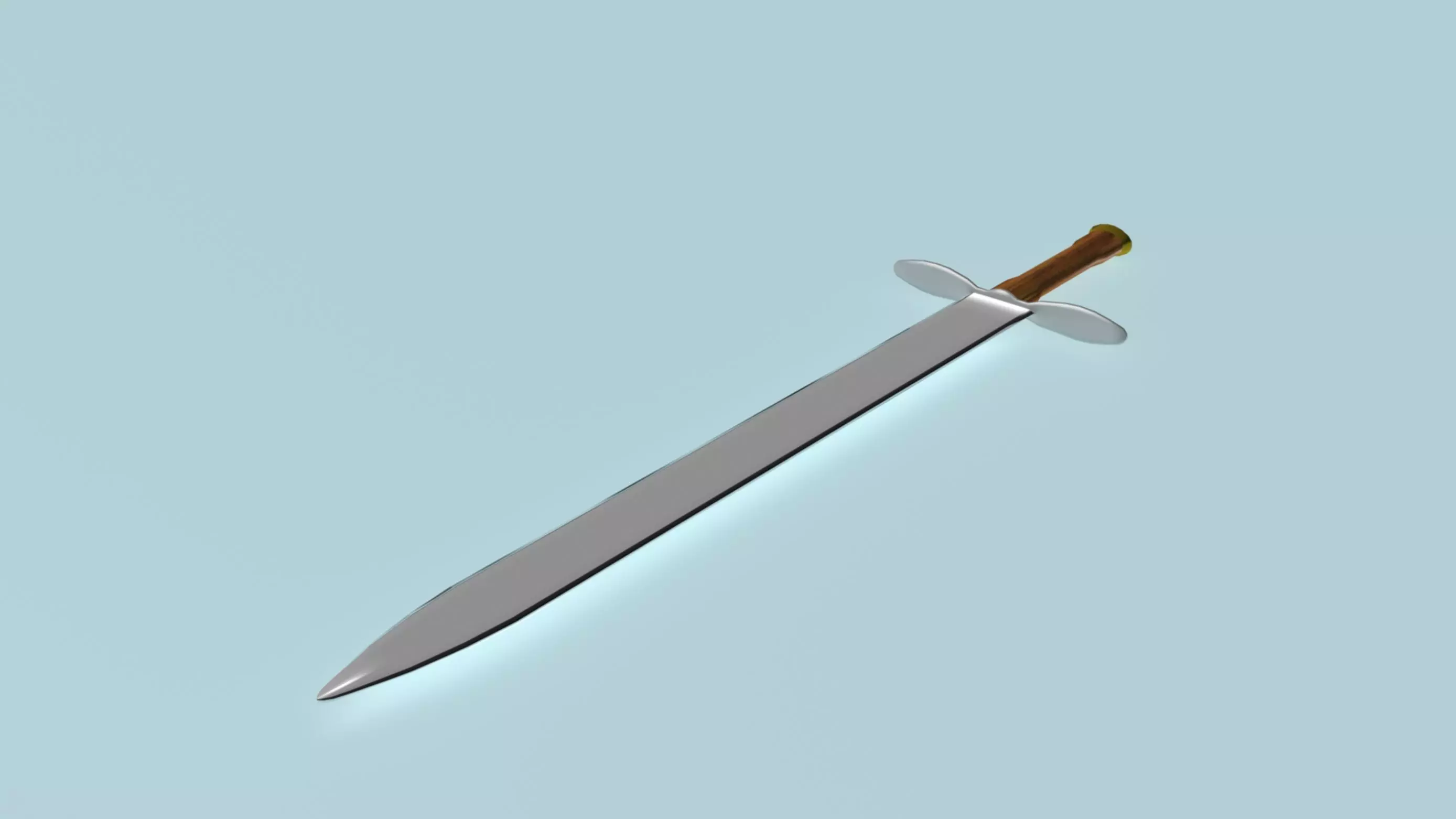 Cross double razor sword Low-poly 3D model
