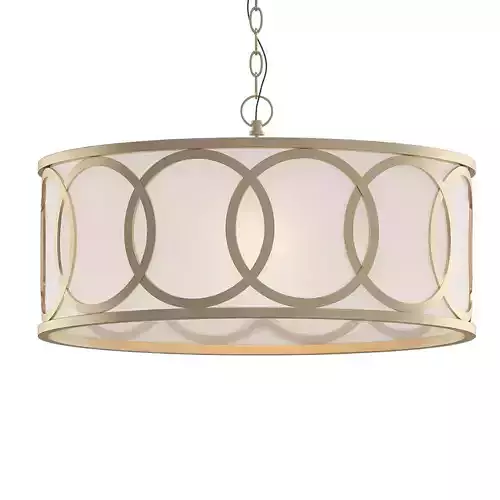 Untitled gold and drum pendant light