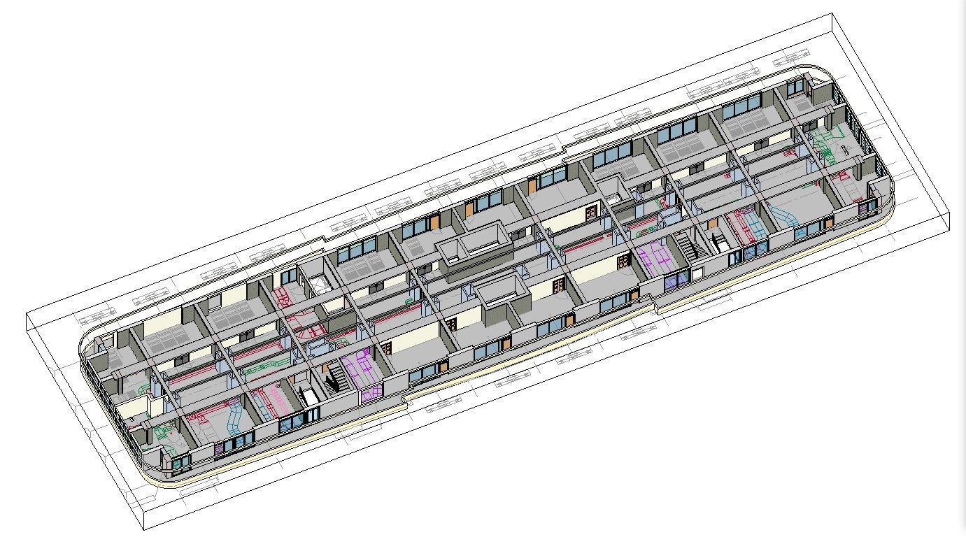Hotel in Revit 3D model_12
