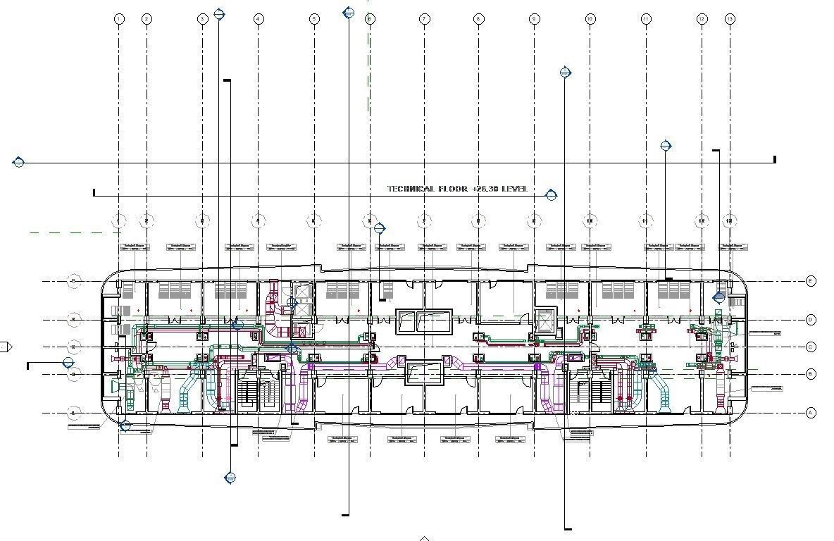 Hotel in Revit 3D model_5