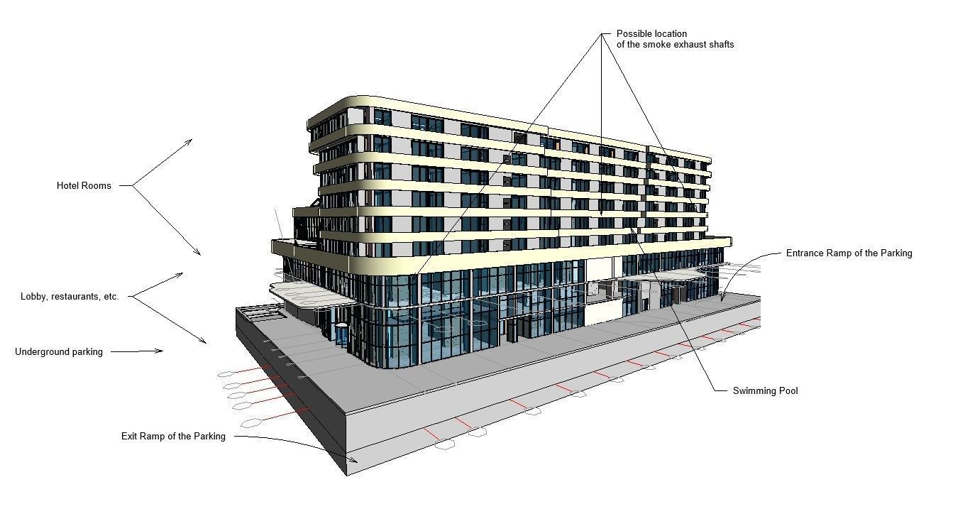 Hotel in Revit 3D model_18