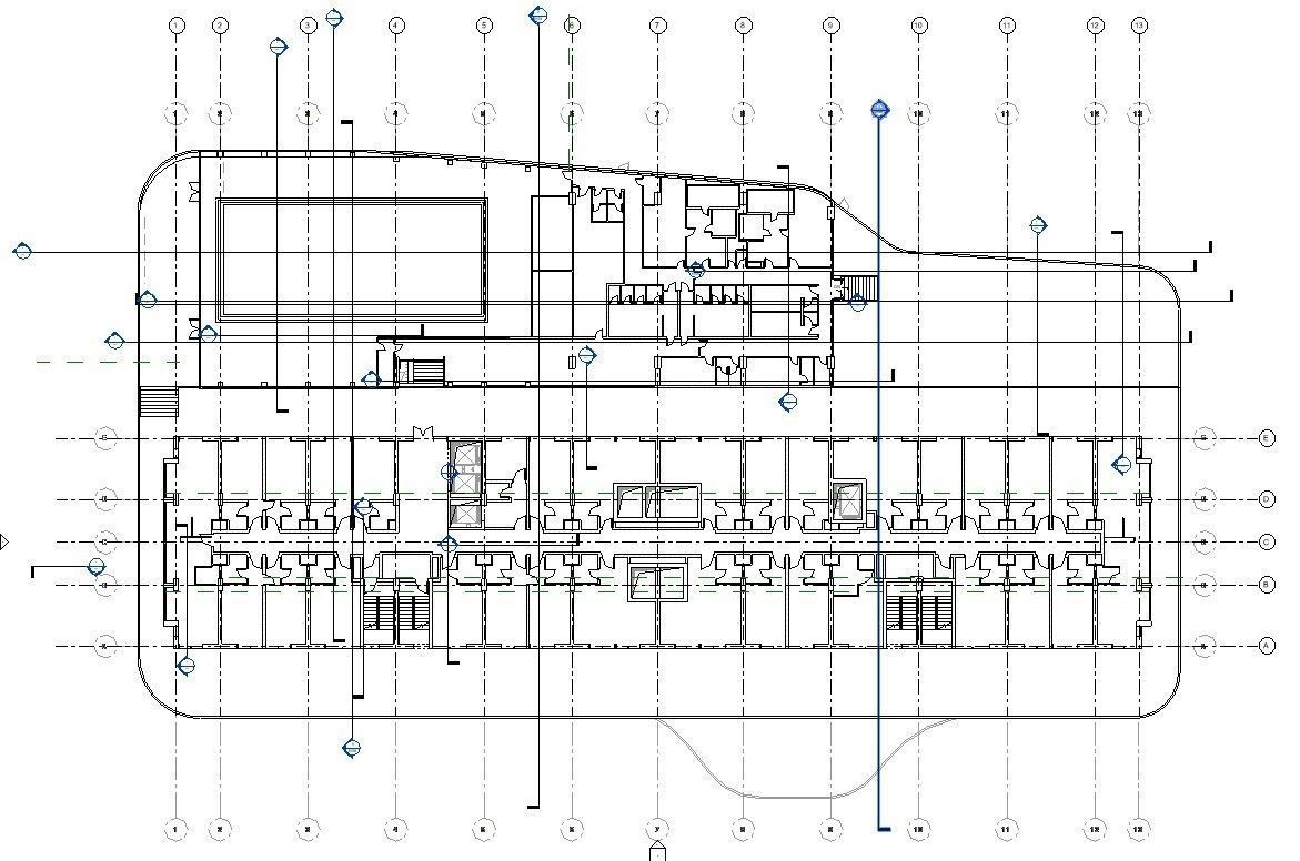 Hotel in Revit 3D model_3