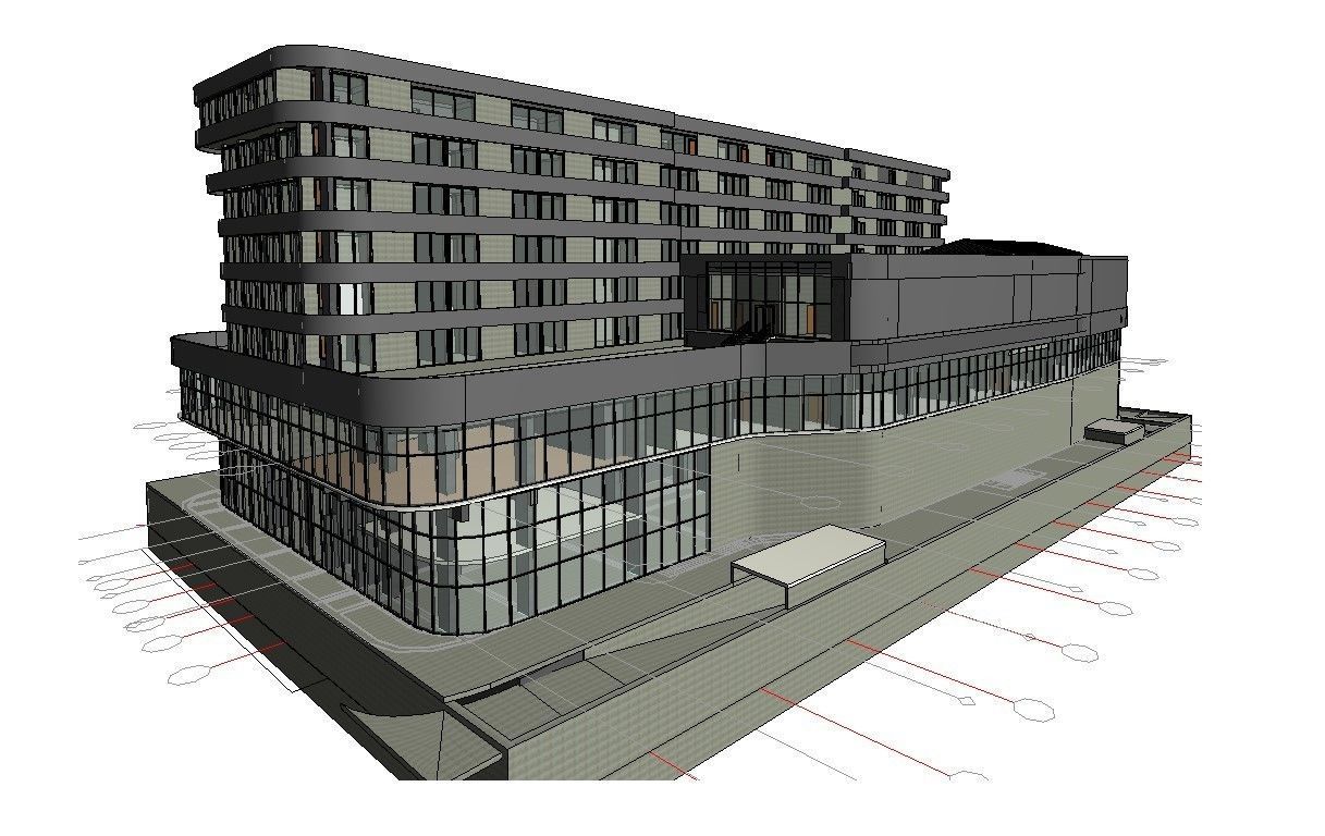 Hotel in Revit 3D model_17