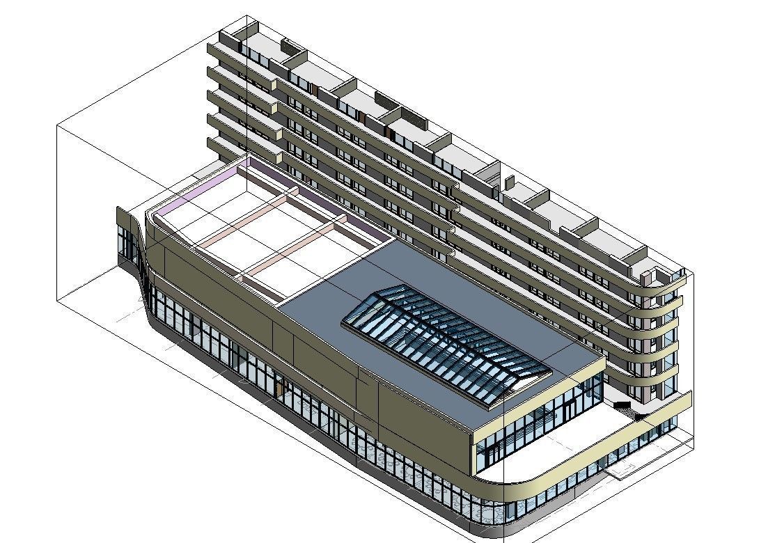 Hotel in Revit 3D model_9