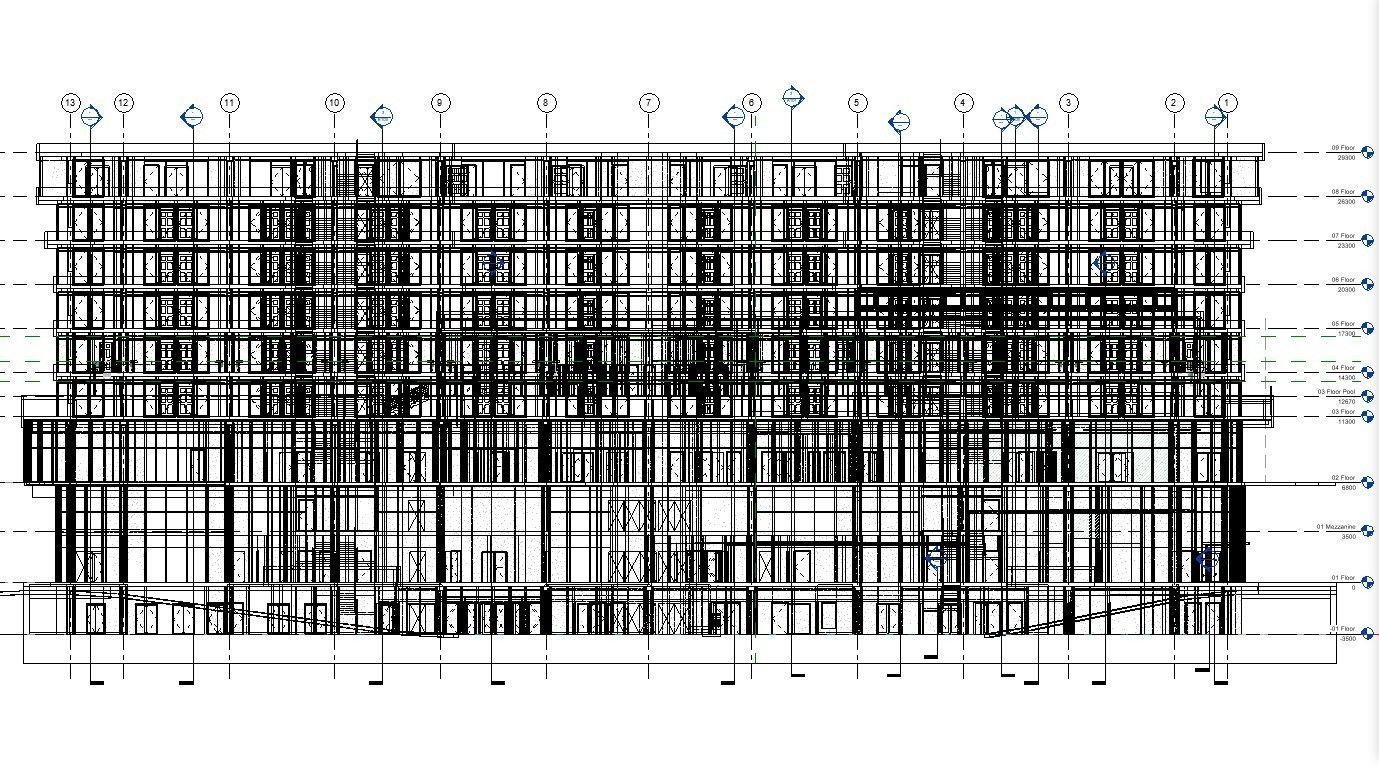 Hotel in Revit 3D model_13