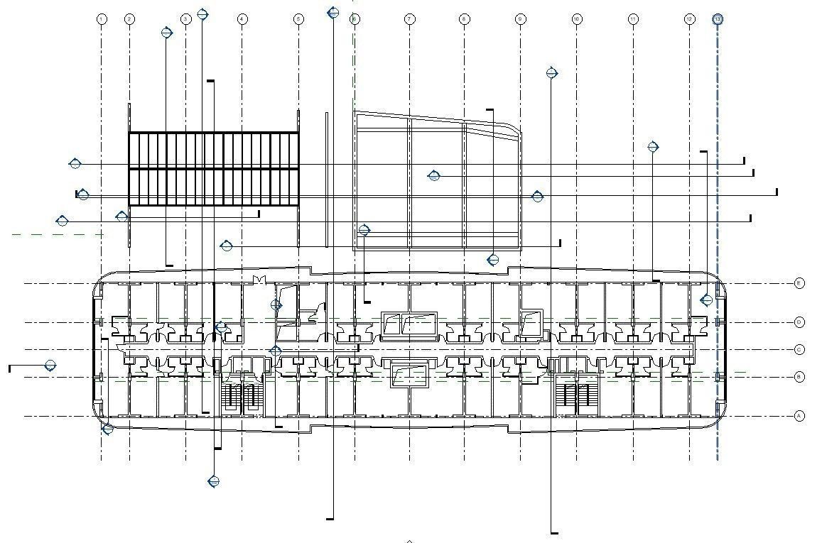 Hotel in Revit 3D model_7