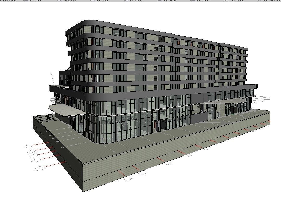 Hotel in Revit 3D model_16