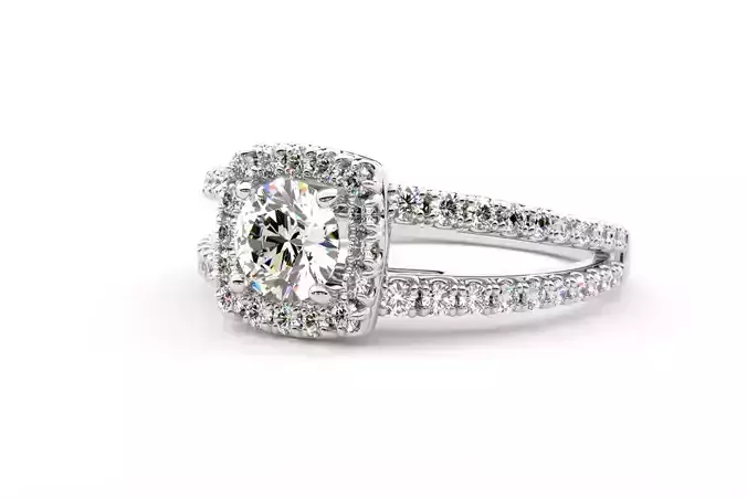 Halo Round Cut Diamond Engagement Ring