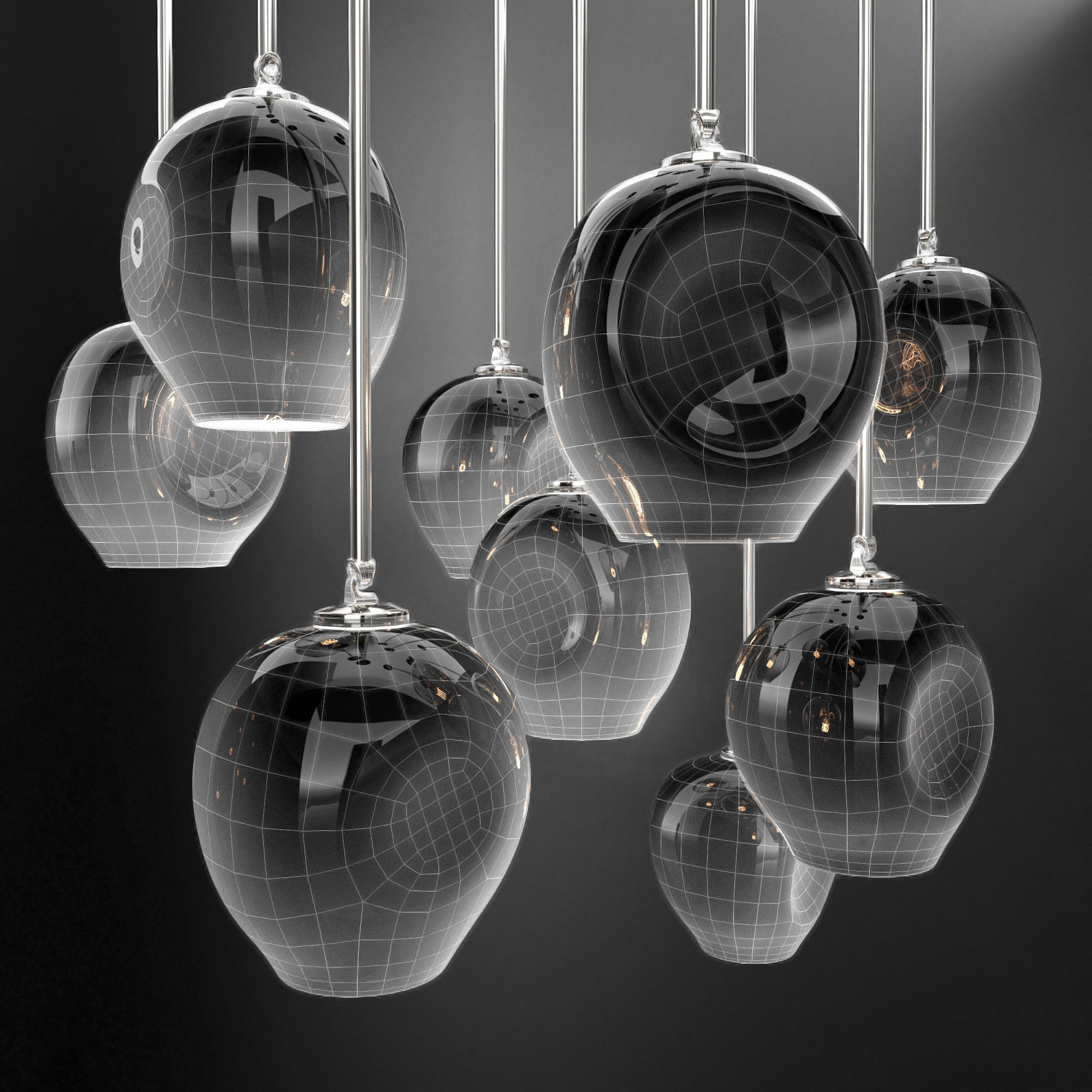 Collection Branching bubble 1 lamps 3D model_1