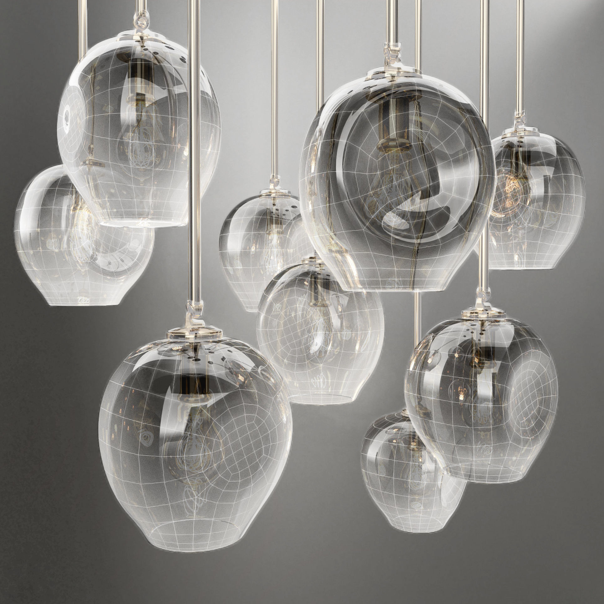 Collection Branching bubble 1 lamps 3D model_2