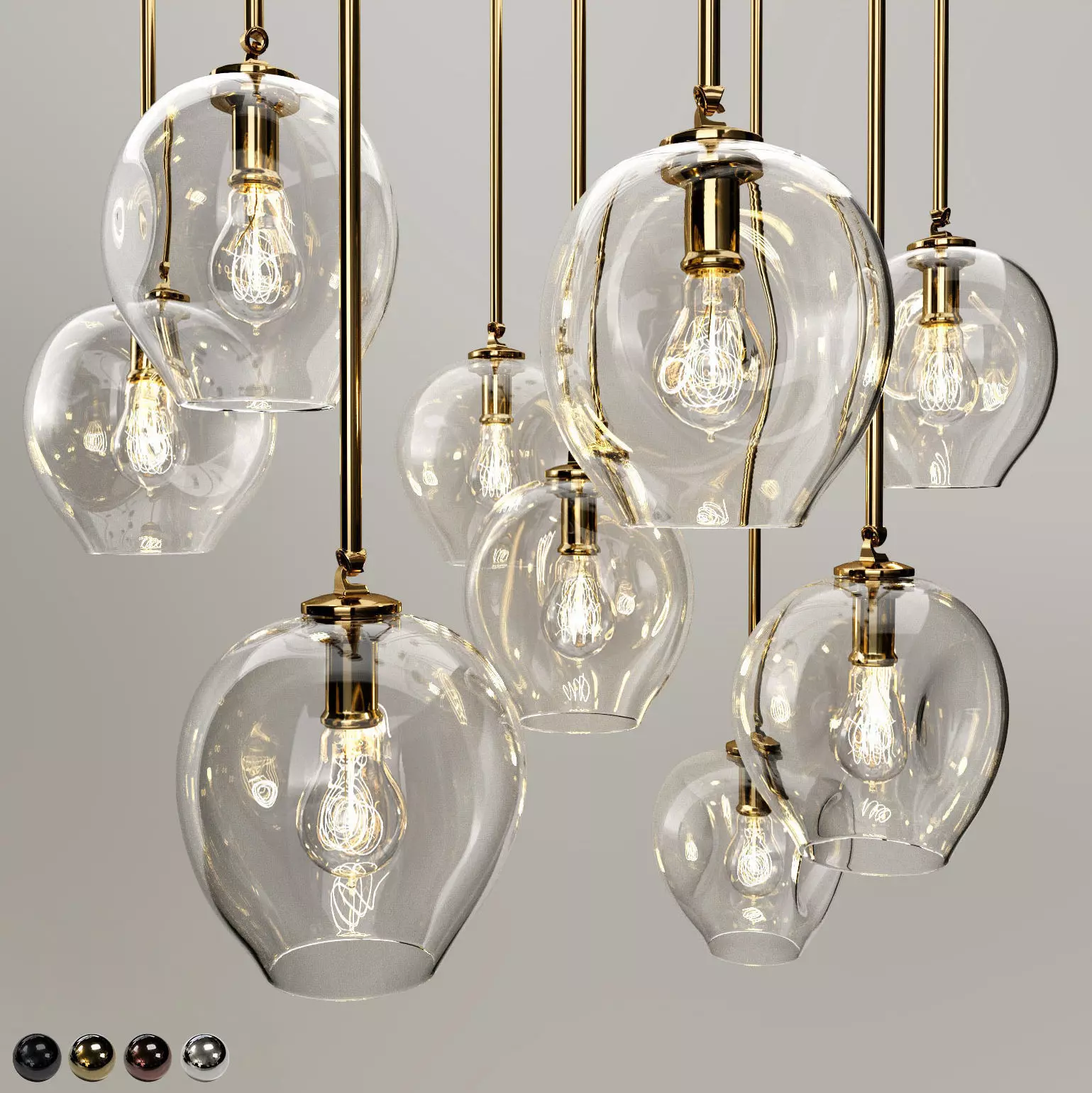 Collection Branching bubble 1 lamps 3D model_0