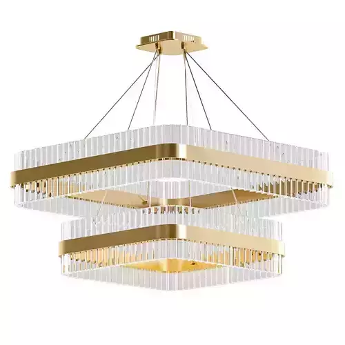 Untitled chandelier in gold and clear glass