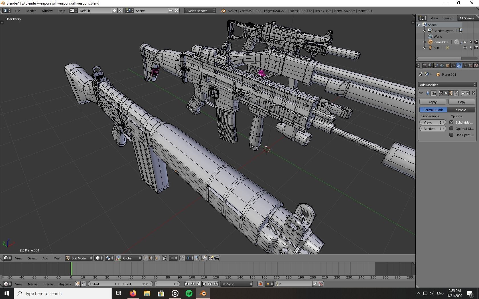 WEAPONS PACK Low-poly 3D model_8