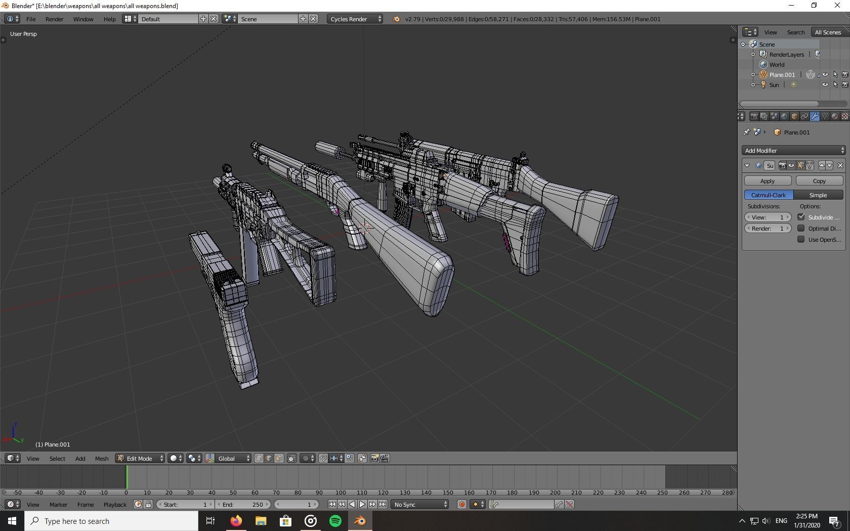 WEAPONS PACK Low-poly 3D model_11