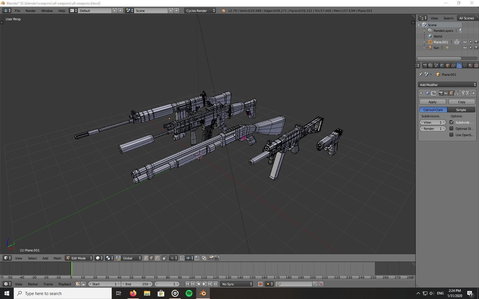 WEAPONS PACK Low-poly 3D model_10