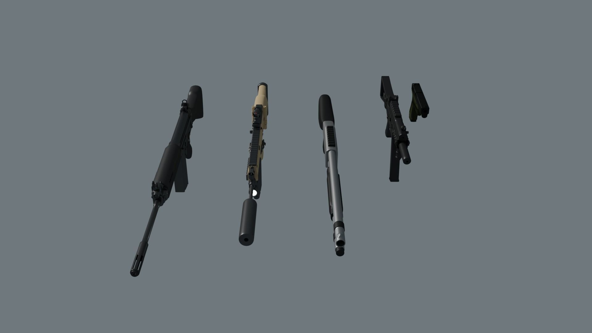 WEAPONS PACK Low-poly 3D model_2