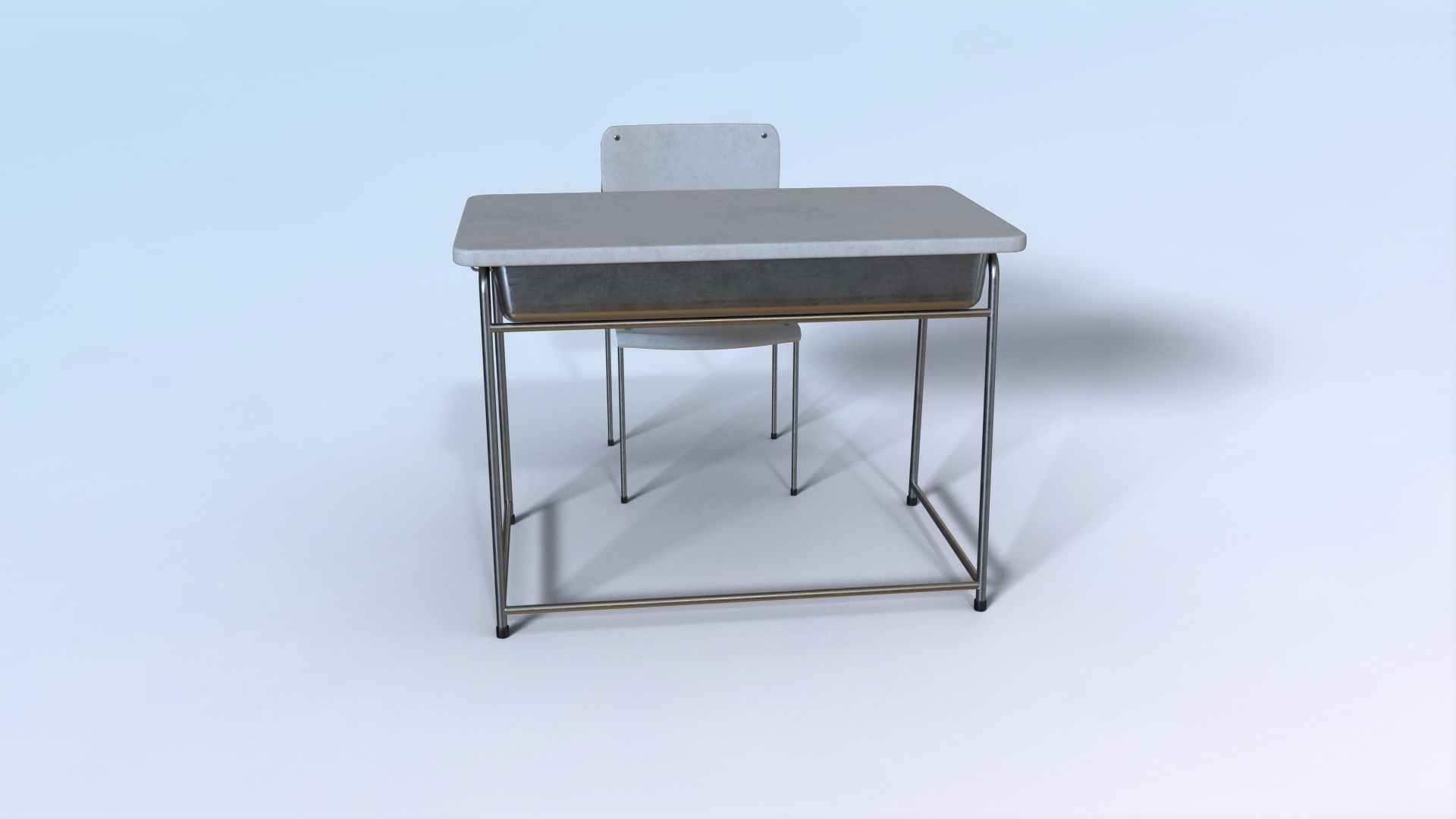 School Desk Low-poly 3D model_24