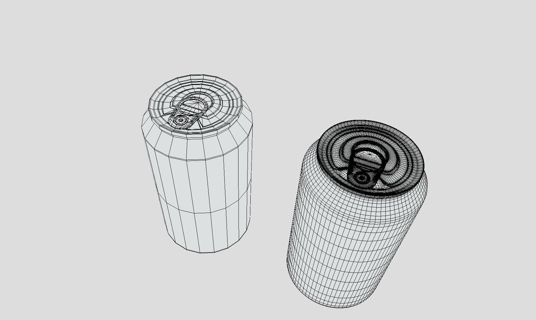 High Quality Pepsi Can LOW Poly and High Poly Low-poly 3D model_3
