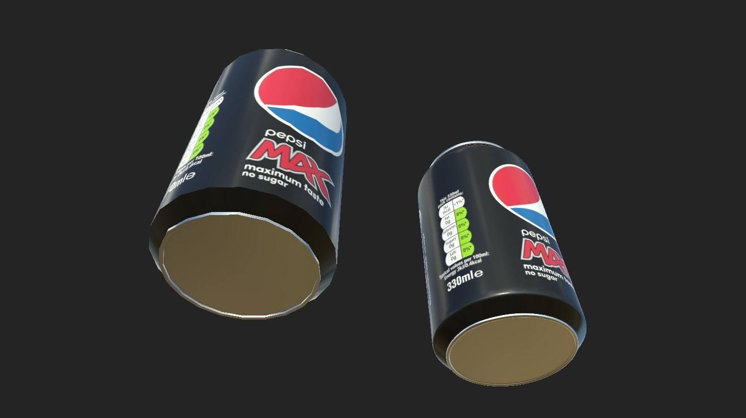 High Quality Pepsi Can LOW Poly and High Poly Low-poly 3D model_2