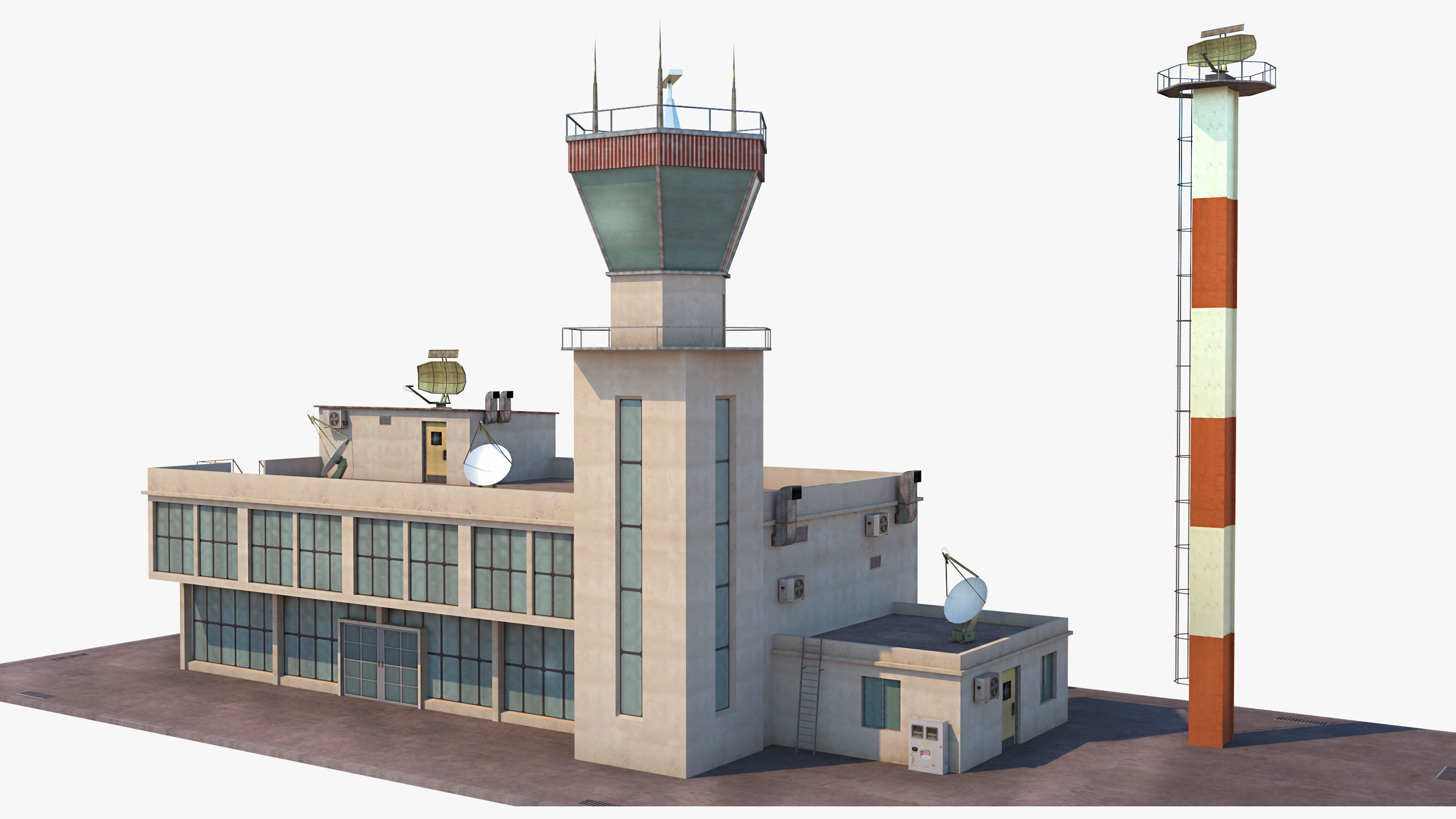 Military Airport - Scene model Low-poly 3D model_9