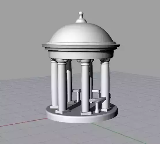 besedka gazebo with columns and benches