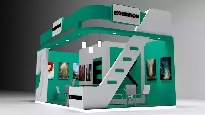Exhibition Stall Low-poly 3D model