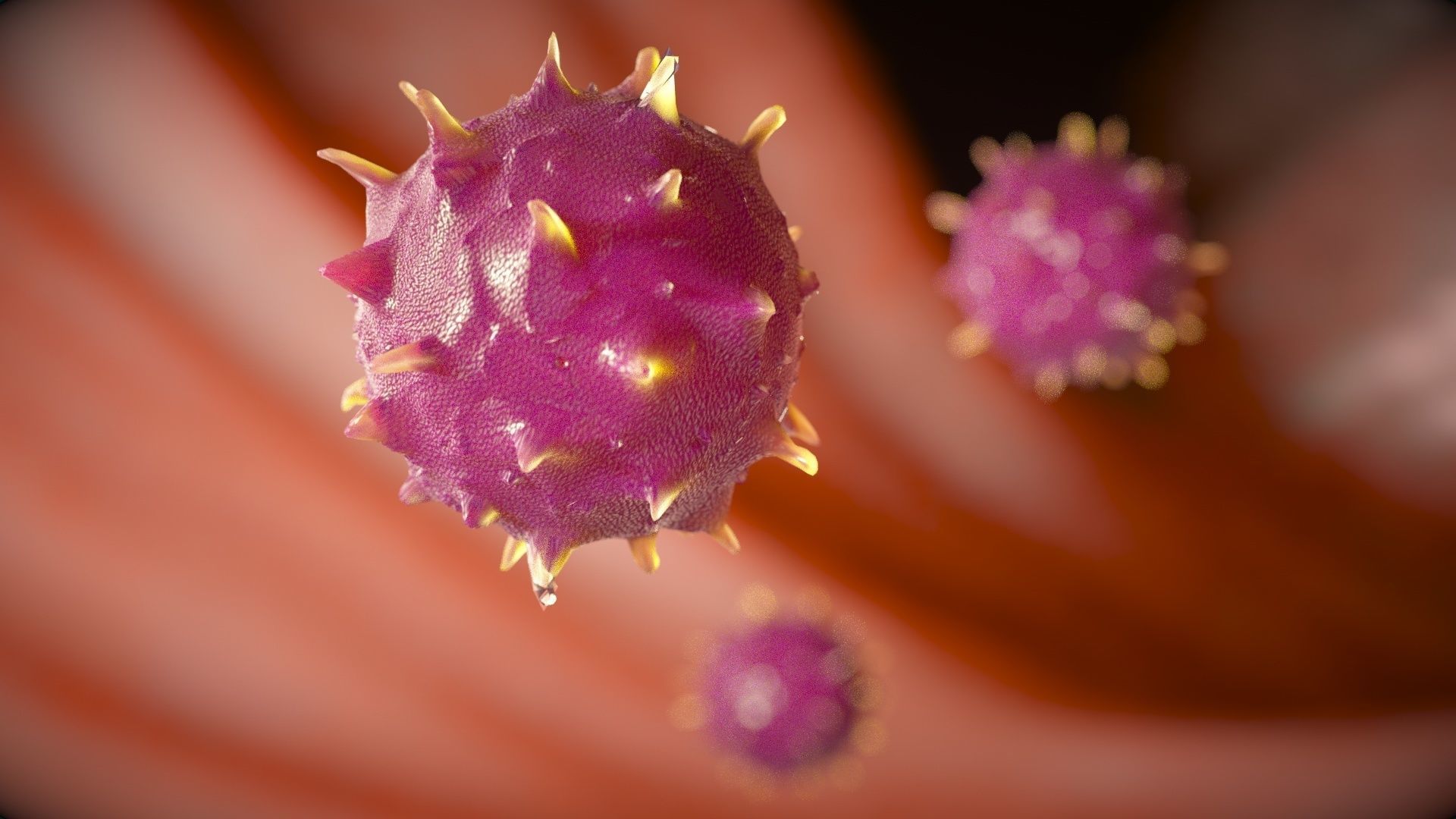 CGI - SARS VIRUS ARTISTIC REPRESENTATION Low-poly 3D model_2