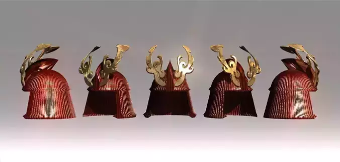 Ornament Helmet Low-poly 3D model