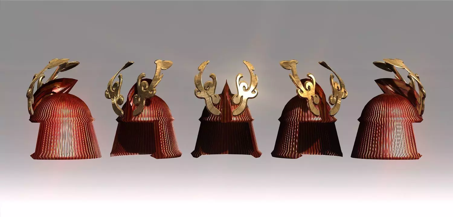 Ornament Helmet Low-poly 3D model_0