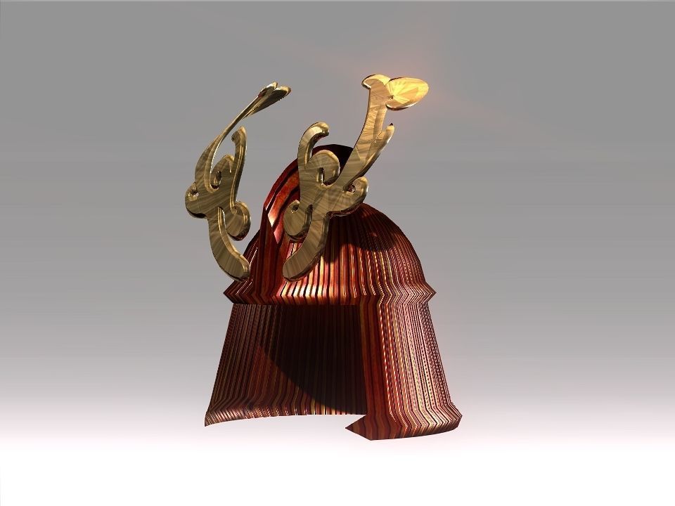 Ornament Helmet Low-poly 3D model_3