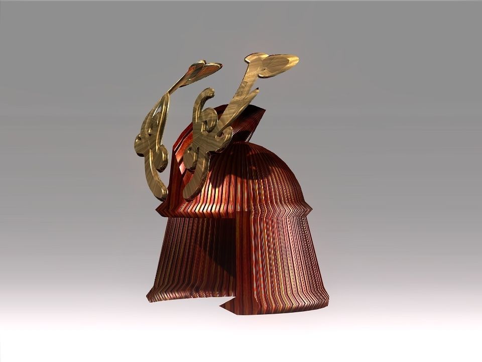 Ornament Helmet Low-poly 3D model_4